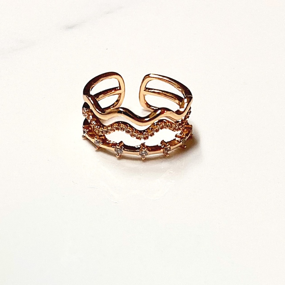 Just In๐ Rose Gold Color Wave Multilayer Ring - Picture 4 of 4